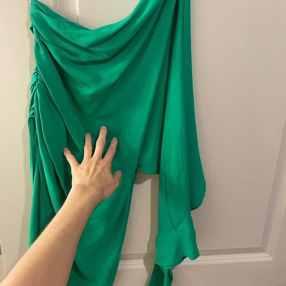 Zara green one shoulder dress - Picture 9 of 9